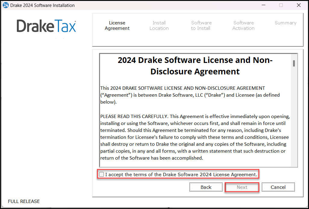 License agreement.